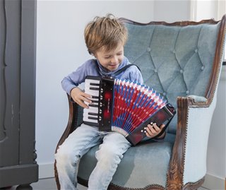 Accordion with music book - black
